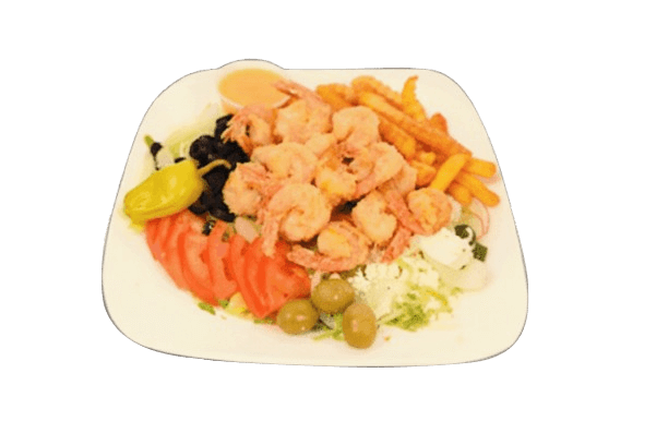 15 Shrimps, Fries & Salad